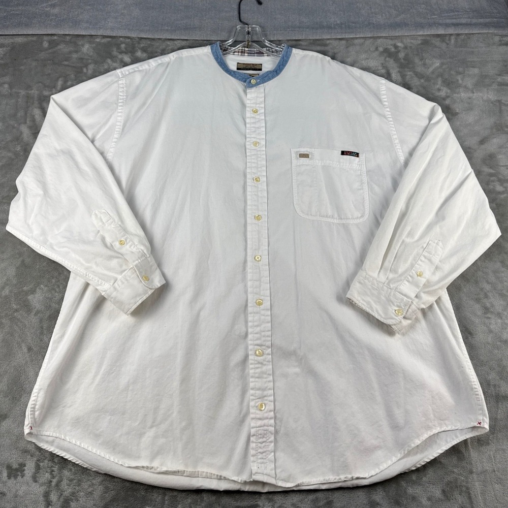 Cutter & Buck Shirt Mens 2XB Country Wash White Band Collar Cotton EUC